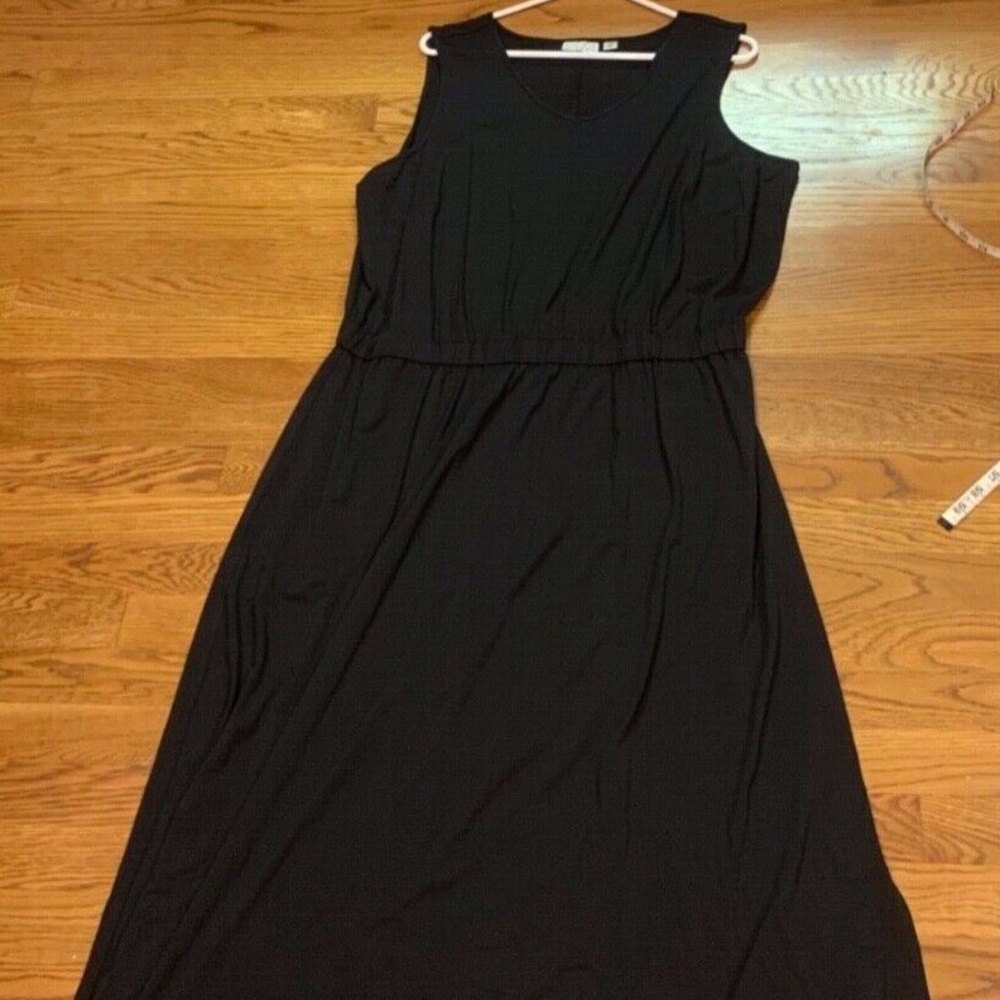 Joan Rivers Sleeveless Black Dress, Size 1XP, Polyester + Spandex